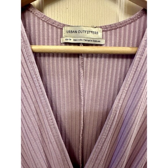 URBAN OUTFITTERS Claudia Ribbed Knit Plunging Mini Dress Purple Size XS EUC - Picture 4 of 8